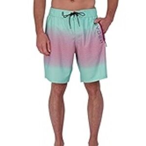 Spyder Ombre Stripes Board Shorts - NWT‎ Mens L Mint / Magenta